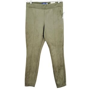 Old Navy Women's Stevie Faux Suede Pull-on Stretch Green Pants Size Large NWT‎